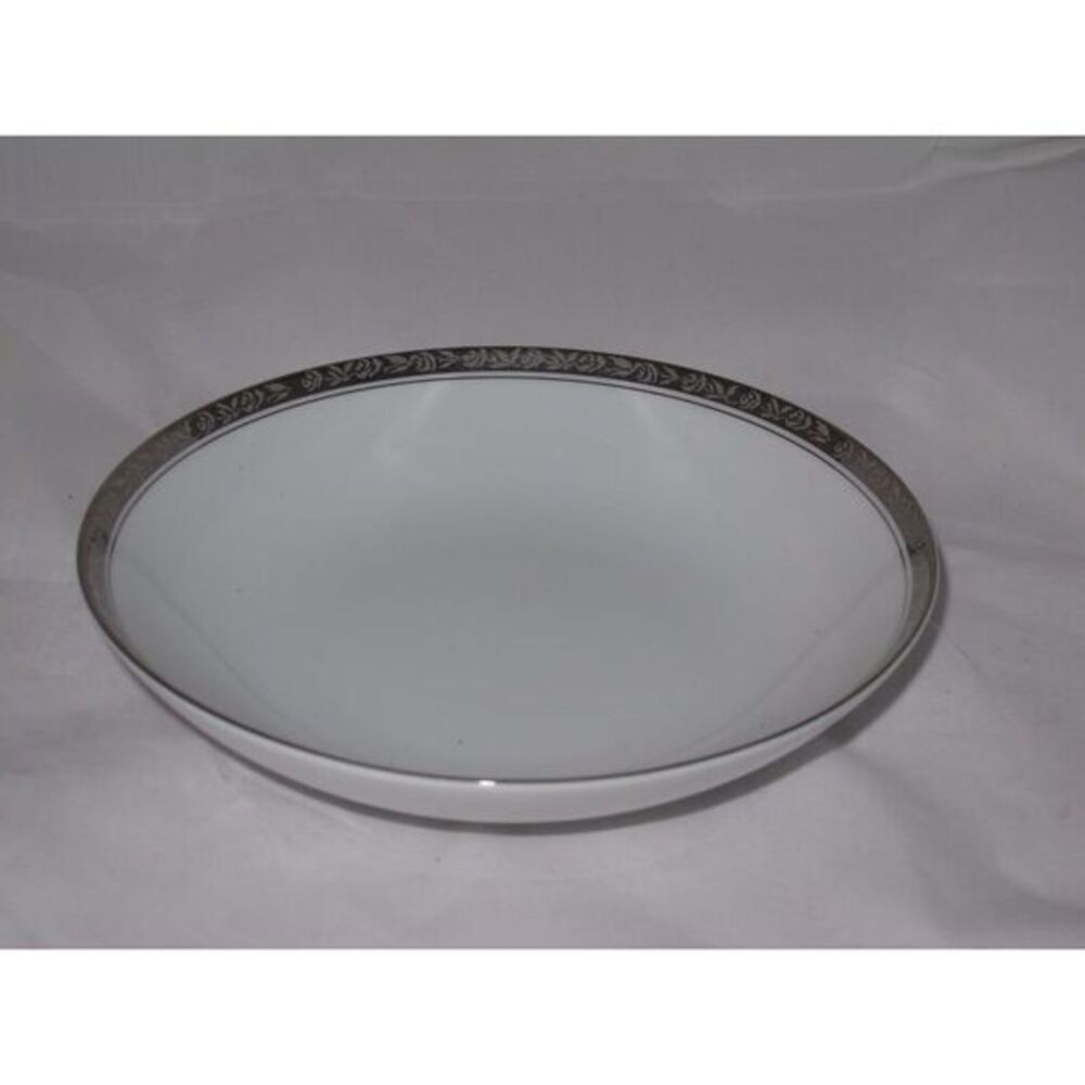 Noritake‎ Silvester 6340 Soup Salad Bowl Platinum Silver Trim